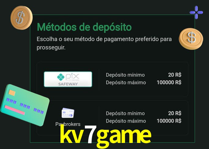 O cassino kv7game oferece uma grande variedade de métodos de pagamento